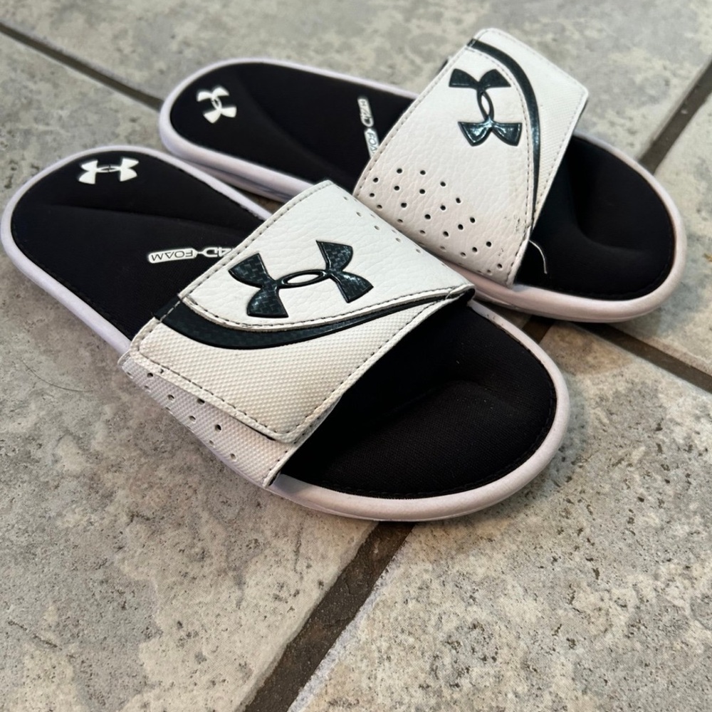 Under Armour Kids Slide Sandals - Black and White